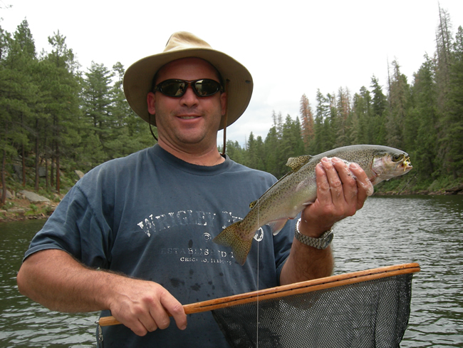 A fine trout landed at Woods Canyon Lake.